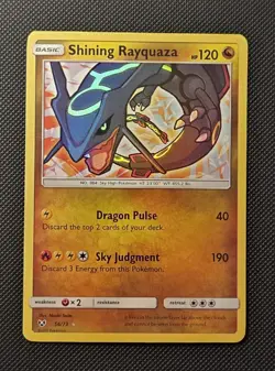 Pokemon TCG Shining Rayquaza Holo Rare Card Shining Legends 56/73 - Image 1