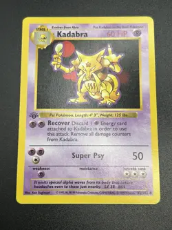 KADABRA Pokemon Card - WOTC - 1st Edition - Base Set - Shadowless - 32/102 - NM - Image 2