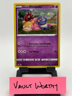 🔮 2021 Pokemon Evolving Skies SWSH126 Galarian Slowpoke Cosmos Black Star Promo - Image 1