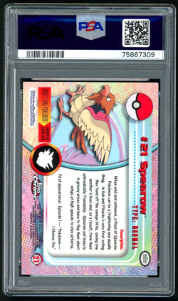 PSA 9 Topps Chrome Series 1 Spearow #21 Pokemon Cards 2000 🔥 - Image 2