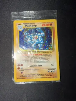 1999 Pokemon TCG Machamp Holo Unlimited Rare 1st Edition Card 8/102 Base Set - Image 1