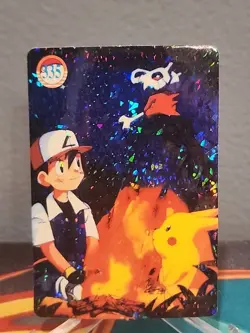 Pokemon Vintage Vending Prism Sticker Card #335 Ash Pikachu - Image 1