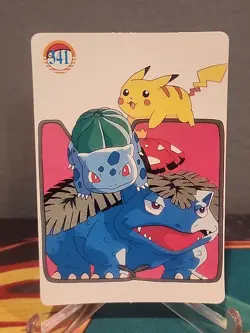 Pokemon Vintage Vending Prism Sticker Card #335 Ash Pikachu - Image 2
