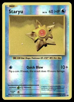 2016 Evolutions Set Pokemon Card 030 Staryu Reverse Foil LP - Image 1