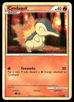 2011 Call of Legends Set Pokemon Card 055 Cyndaquil LP - Image 1