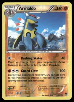 2016 Steam Siege Set Pokemon Card 057 Armaldo Reverse Foil LP - Image 1