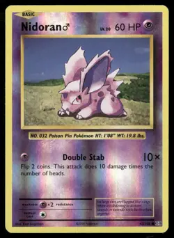 2016 Evolutions Set Pokemon Card 043 Nidoran Reverse Foil LP - Image 1
