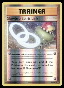 2016 Evolutions Set Pokemon Card 086 Slowbro Spirit Link Reverse Foil LP - Image 1