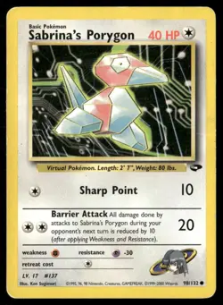 2000 Gym Challenge set Pokemon card 098 Sabrina's Porygon HP - Image 1