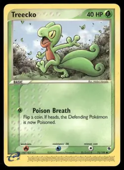 2003 EX Ruby & Sapphire Set Pokemon Card 075 Treecko HP - Image 1