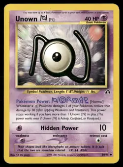 2001 Neo Discovery set Pokemon card 50 Unown N HP - Image 1