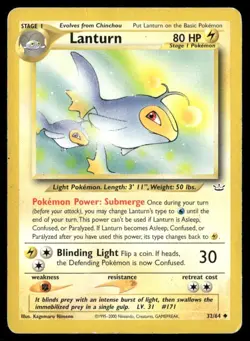 2001 Neo Revelation Set Pokemon Card 32 Lanturn HP - Image 1