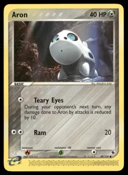 2003 EX Ruby & Sapphire Set Pokemon Card 049 Aron LP - Image 1