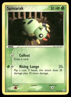 2004 EX Team Rocket Returns Set Pokemon Card 078 Spinarak LP - Image 1