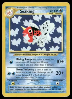 2001 Neo Revelation Set Pokemon Card 37 Seaking HP - Image 1