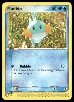 2003 EX Ruby & Sapphire Set Pokemon Card 059 Mudkip LP - Image 1