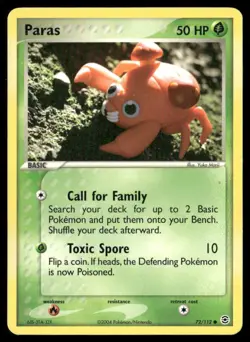 2004 EX FireRed & LeafGreen Set Pokemon Card 072 Paras LP - Image 1