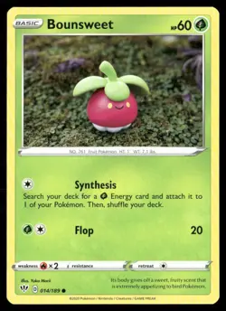 2020 Darkness Ablaze Set Pokemon Card 014 Bounsweet - Image 1
