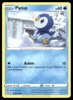 2022 Brilliant Stars Set Pokemon Card 035 Piplup - Image 1