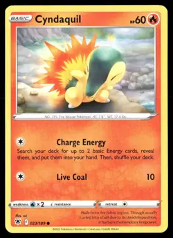 2022 Astral Radiance Set Pokemon Card 023 Cyndaquil - Image 1