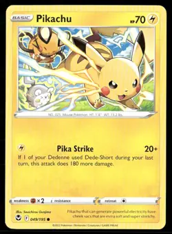 2022 Silver Tempest Set Pokemon Card 049 Pikachu - Image 1