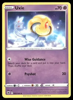 2022 Astral Radiance Set Pokemon Card 065 Uxie - Image 1