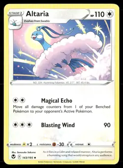 2022 Silver Tempest Set Pokemon Card 143 Altaria - Image 1