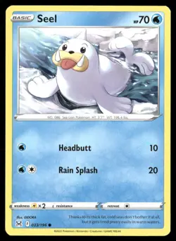 2022 Lost Origin Set Pokemon Card 033 Seel - Image 1