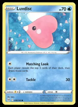 2022 Lost Origin Set Pokemon Card 038 Luvdisc - Image 1