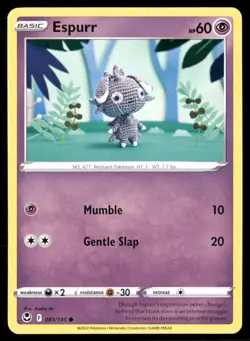 2022 Silver Tempest Set Pokemon Card- 081 Espurr - Image 1