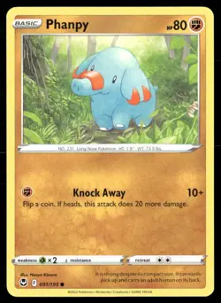 2022 Silver Tempest Set Pokemon Card 091 Phanpy - Image 1