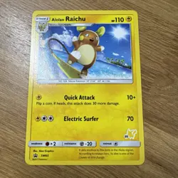 Alolan Raichu #25 SM65 Black Star Promo Pikachu Stamped Pokemon TCG Card NM - Image 1