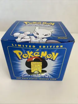 RARE Limited Edition 1999 23K Gold Plated Mewtwo Trading Card NEW IN BOX - Image 5