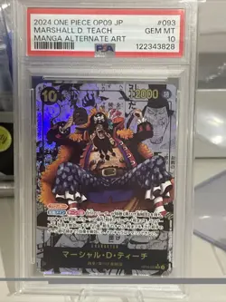 PSA10 Marshall D. Teach OP09-093 Manga Alt Art One Piece Card GEM MT - Image 1