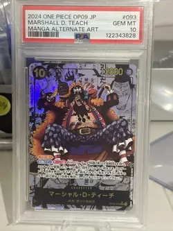 PSA10 Marshall D. Teach OP09-093 Manga Alt Art One Piece Card GEM MT - Image 2