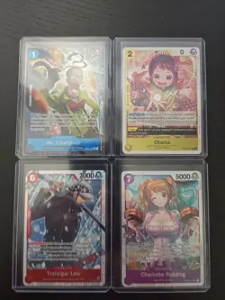 One Piece PRBO2 4 card Lot Mr 3 (Galdino) Obama Charlotte Pudding Trafalgar Law - Image 2