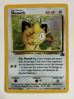 Meowth #10 Black Star Promo GB(Game Boy) stamped Holo Rare Pokemon Card - Image 1