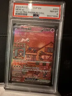Pokemon TCG 2023 Ultra Premium Collection Mew EX Promo Card 053 PSA 8 - Image 1