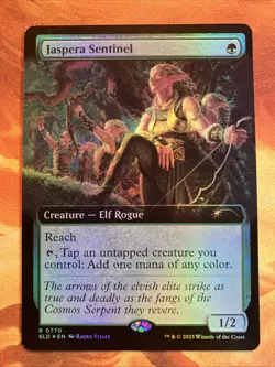 MTG Foil Extended Art Jaspera Sentinel Secret Lair Drop Series Near-Mint Elf!! - Image 1