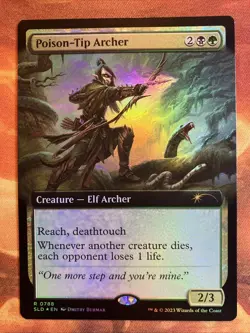 MTG Foil Extended Art Poison-Tip Archer Secret Lair Drop Series Near-Mint Elf!! - Image 1