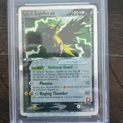 Pokemon 2004 Rocket's Zapdos ex Team Rocket Returns #106 Holo Ultra Rare PSA 8 - Image 1