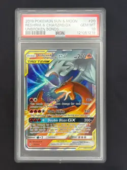 Reshiram & Charizard GX 20/214 - Unbroken Bonds - Graded PSA 10 GEM MT Pokemon - Image 1