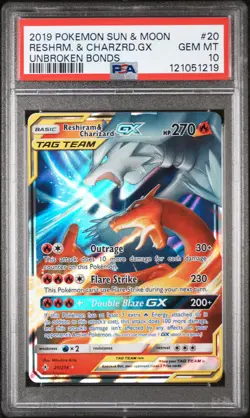 Reshiram & Charizard GX 20/214 - Unbroken Bonds - Graded PSA 10 GEM MT Pokemon - Image 3