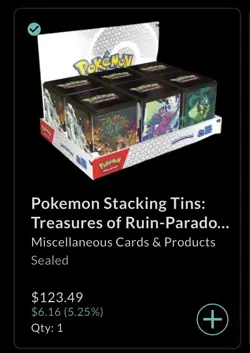 Pokemon TCG Sealed Lot - Stacking Tin Display of 6 , 13 Phantasmal Coin Blister - Image 2
