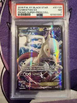 PSA 7 2016 Pokemon Black Star Mewtwo EX Promo #XY125 - Image 1