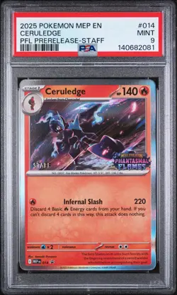 2025 POKEMON MEP EN-ME BLACK STAR PROMO #014 CERULEDGE PSA 9 - Image 1
