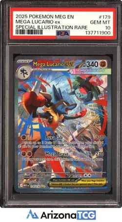 Pokemon 2025 Mega Lucario ex 179/132 SIR Mega Evolution GEM MINT PSA 10 - Image 1