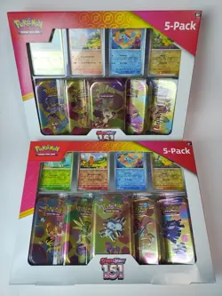 Pokemon 151 Scarlet & Violet Mini Tins w Promos Costco Bundle New x2 Art Set - Image 1