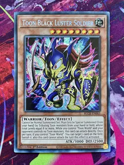 Yugioh Toon Black Luster Soldier BLCR-EN065 Secret Rare NM - Image 1