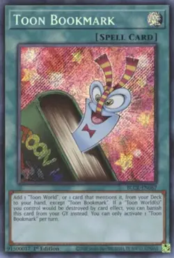 1x (LP) Toon Bookmark - BLCR-EN067 - Secret Rare - 1st Edition YuGiOh - Image 1